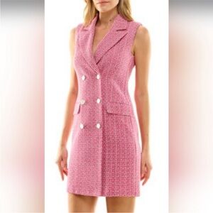 Nicole Miller Pink Tweed Dress